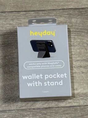 heyday Black Wallet Pocket with Stand - MagSafe Compatible Accessory